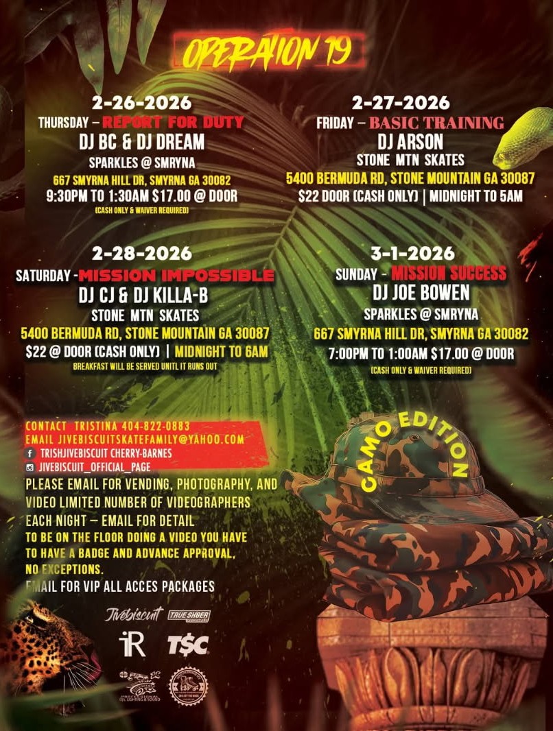 Jivebiscuit Operation 19 schedule flyer